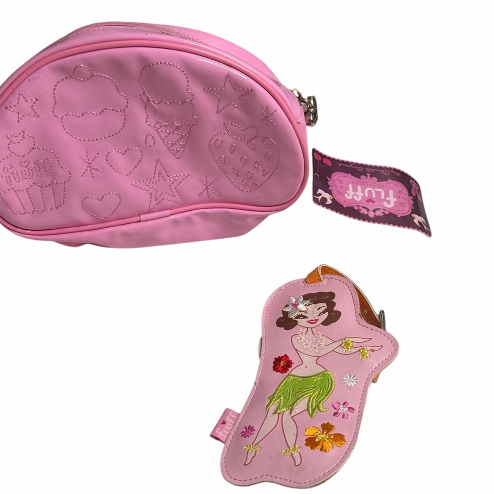 Fluff Pink Embroidered Cosmetic Bag New - Picture 11 of 12